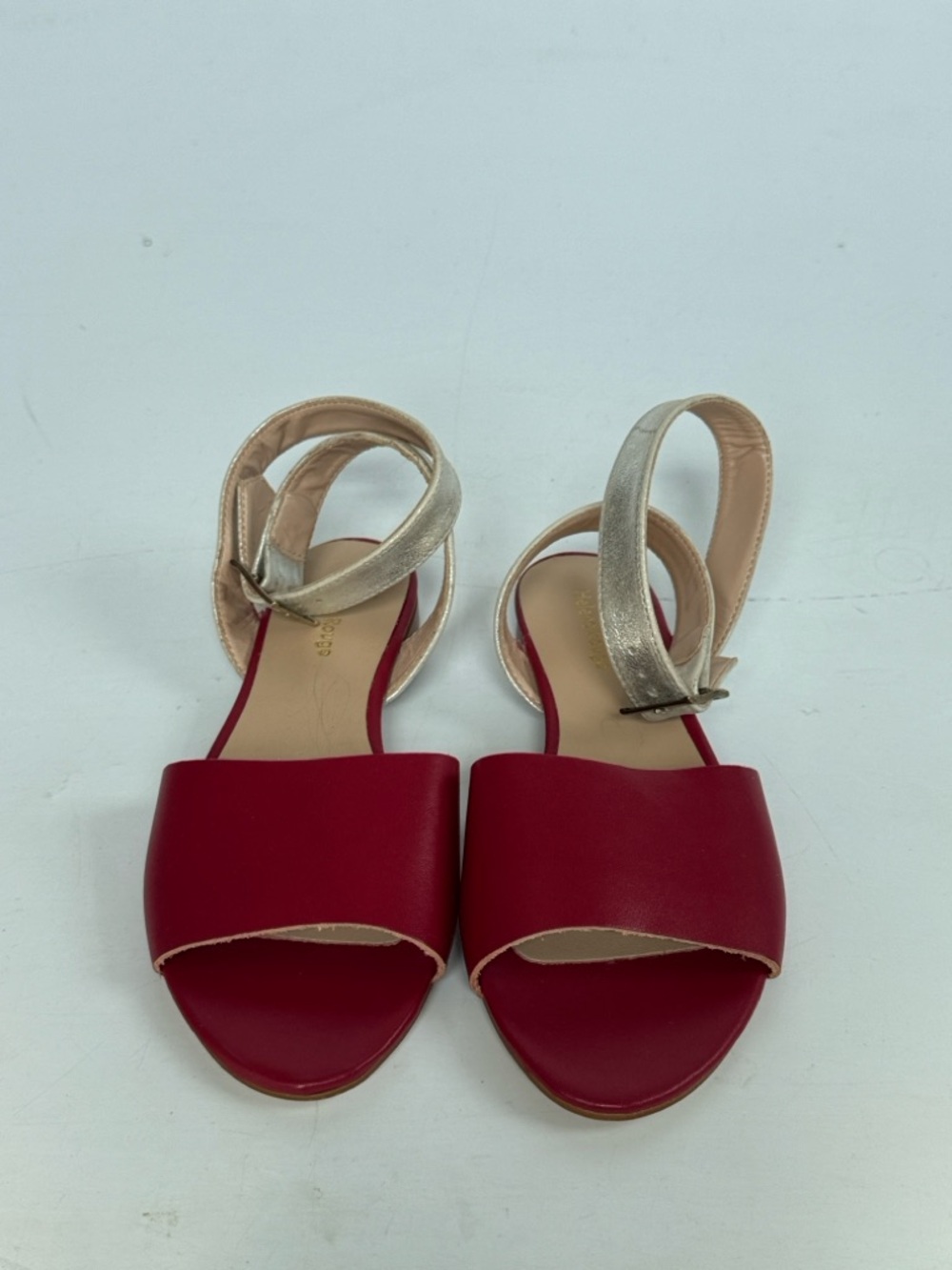 Helene Rouge Red Leather Open-Toe Ankle Strap Sandals European Size 36 - Picture 2 of 10
